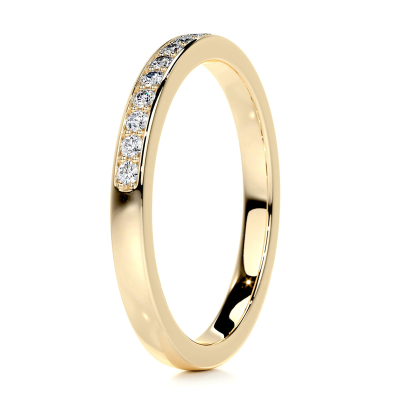 Channel Set Curved Moissanite Half eternity Wedding Band