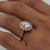 2.0 CT Oval Cut Moissanite Halo Engagement Ring