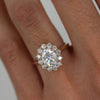 2.0 CT Oval Cut Moissanite Halo Engagement Ring