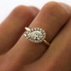 1CT Pear Cut Moissanite Halo Engagement Ring
