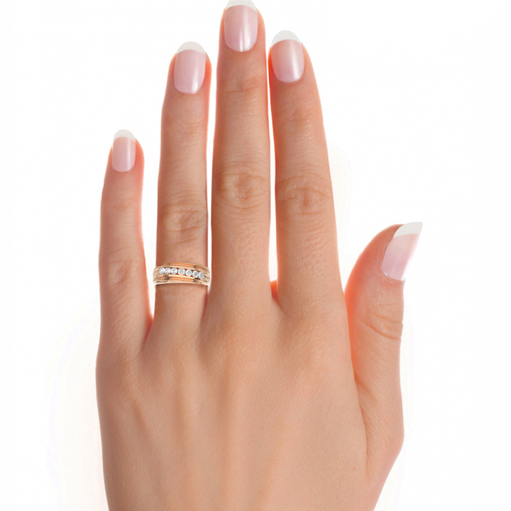 3mm Seven Stone Round Moissanite Men's Wedding Band