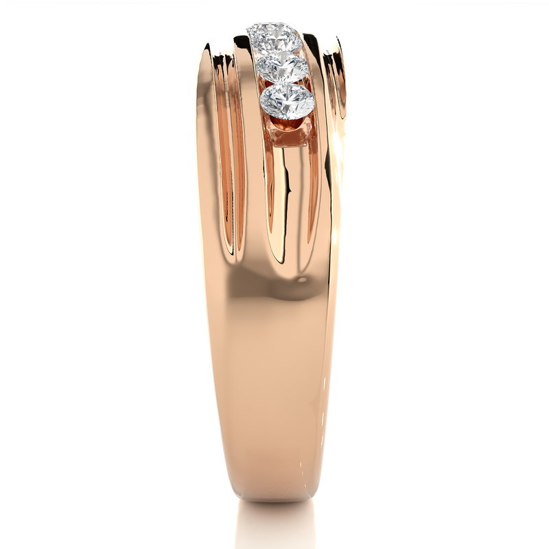 3mm Seven Stone Round Moissanite Men's Wedding Band