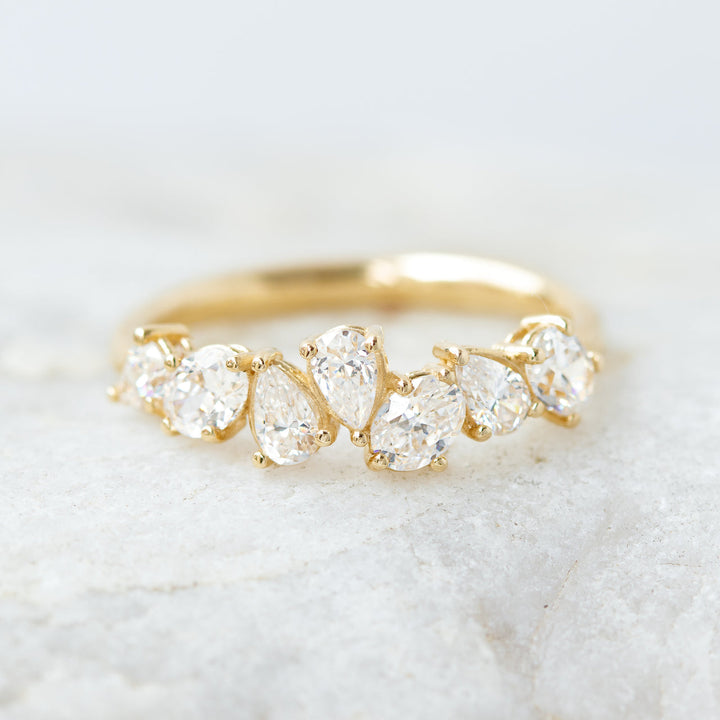 Pear & Oval Cut Half Eternity Wedding Band