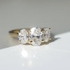 2.0 CT Oval CVD Diamond Three Stone Engagement Ring
