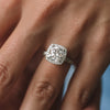 2.50CT Cushion Moissanite Halo Pave Setting Engagement Ring
