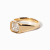 1.0CT-2.0CT Asscher-cut Moissanite Diamond Thick Band Engagement Ring