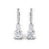Round Cut Two Stone Diamond Moissanite Hoop Earrings for Her