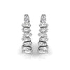 Trapped Baguette Diamond Moissanite Circle Earrings for Her