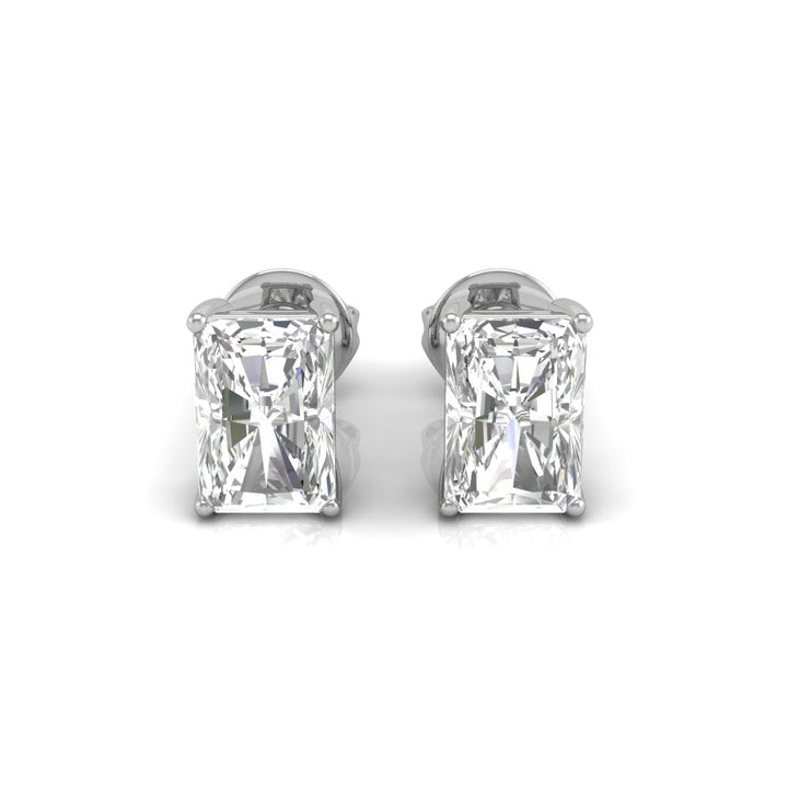 Radiant Cut Solitaire Diamond Moissanite Stud Earrings for Women