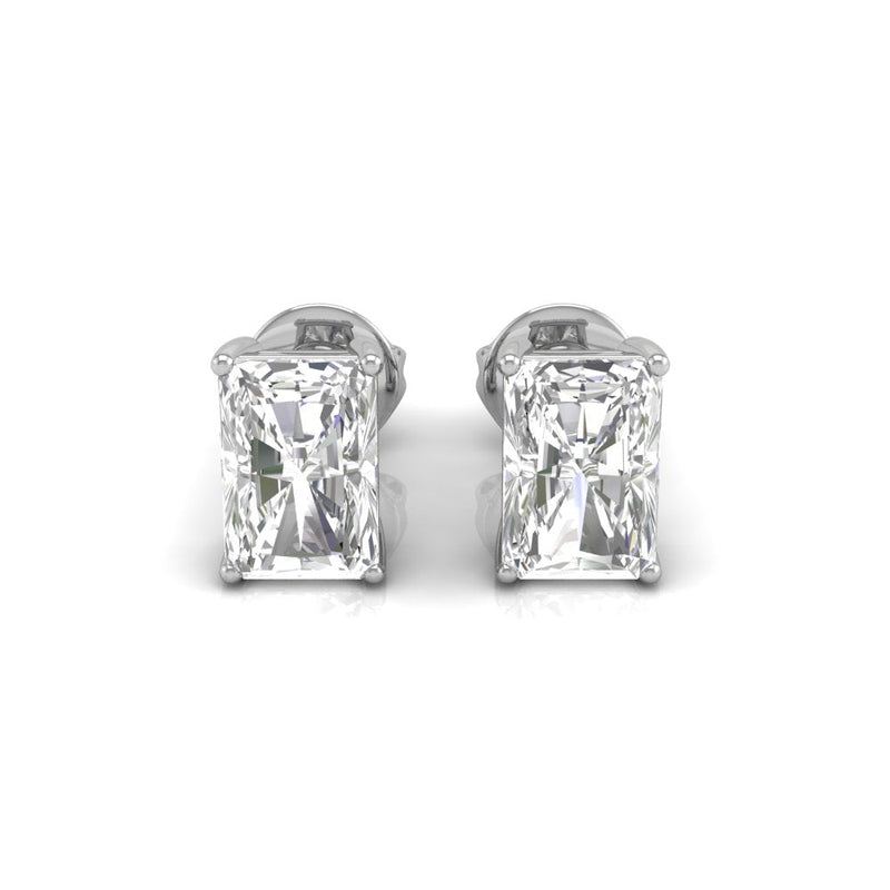 Radiant Cut Solitaire Diamond Moissanite Stud Earrings for Women