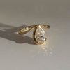 1.0CT-2.0CT Pear Cut Moissanite Diamond Unique Engagement Ring
