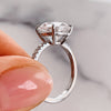 4.0 CT Cushion Moissanite Solitaire Pave Setting Engagement Ring