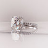 4.0 CT Cushion Moissanite Solitaire Pave Setting Engagement Ring