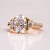 1.0 - 3.0 CT Oval CVD Diamond Three Stone Style Engagement Ring