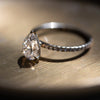 1.0 - 2.50 CT Pear CVD Diamond Hidden Halo Pave Setting Engagement Ring