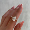 1.30 CT-3.30 CT Pear CVD Diamond Hidden Halo Pave Setting Engagement Ring