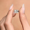 1.0-3.0 CT Princess CVD Diamond Solitaire Split Shank Engagement Ring