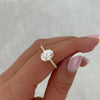 1.50-3.50 CT Oval CVD Diamond Hidden Halo Pave Setting Engagement Ring