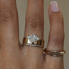 1.0CT-3.0CT Toi et Moi Trillion Moissanite Cigar Band Engagement Ring | Two Stone Ring