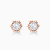 Round Cut Moissanite Diamond Snowflake Stud Earrings