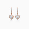 Heart Cut Halo Moissanite Diamond Hoop Earrings for Women