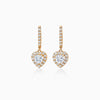Heart Cut Halo Moissanite Diamond Hoop Earrings for Women
