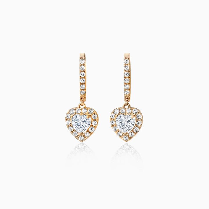 Heart Cut Halo Moissanite Diamond Hoop Earrings for Women