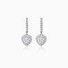 Heart Cut Halo Moissanite Diamond Hoop Earrings for Women