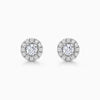 Round Cut Moissanite Halo Diamond Stud Earrings for Her