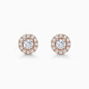 Round Cut Moissanite Halo Diamond Stud Earrings for Her