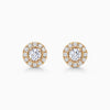 Round Cut Moissanite Halo Diamond Stud Earrings for Her