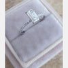 1.0ct Emerald Cut Moissanite Diamond Hidden Halo Engagement Ring