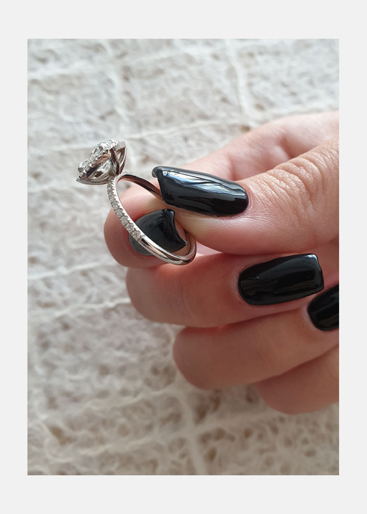 1.30ct Radiant Cut Halo Style Moissanite Diamond Engagement Ring