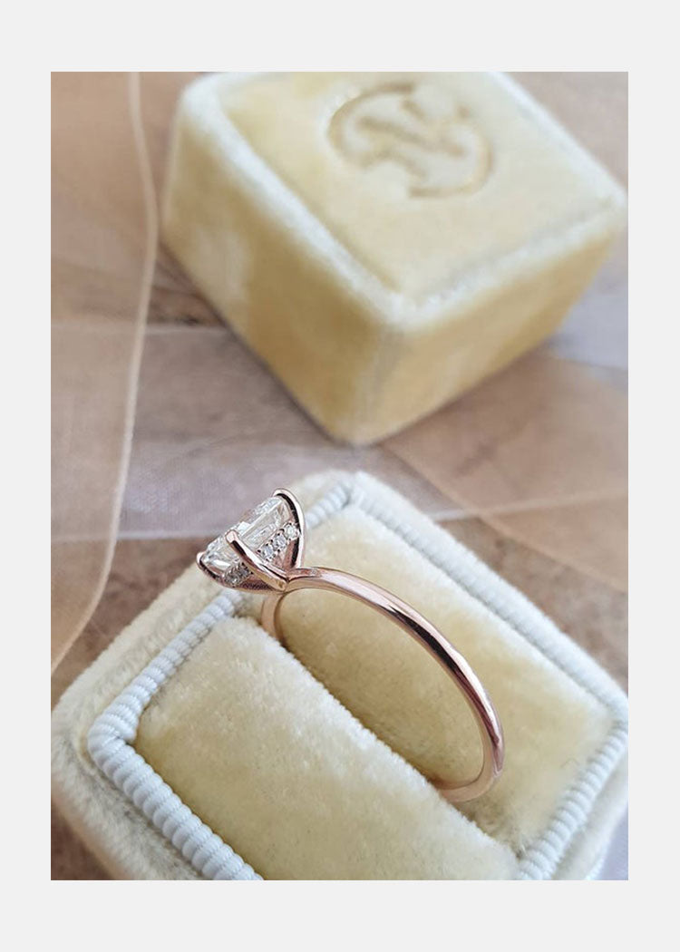 1.02ct Princess Cut Solitaire Moissanite Diamond Engagement Ring