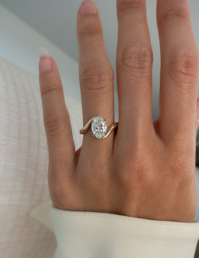 1.50CT-2.50CT Oval Cut Moissanite Diamond Unique Engagement Ring