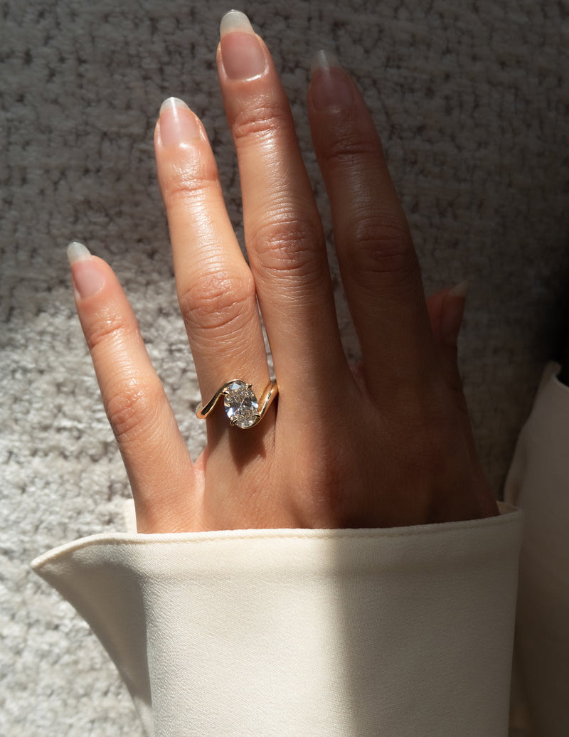 1.50CT-2.50CT Oval Cut Moissanite Diamond Unique Engagement Ring