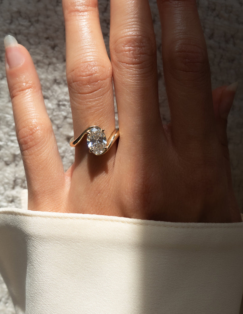1.50CT-2.50CT Oval Cut Moissanite Diamond Unique Engagement Ring
