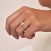 1.0 -3.0 CT Pear Shape CVD Diamond Pave Setting Engagement Ring