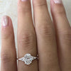 1.20ct Oval Cut Cluster Style Moissanite Diamond Engagement Ring