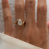1.0CT-2.0CT Elongated Cushion Cut Moissanite Unique Bypass Engagement Ring