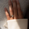 1.0CT-2.0CT Elongated Cushion Cut Moissanite Unique Bypass Engagement Ring