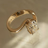 1.0CT-2.0CT Elongated Cushion Cut Moissanite Unique Bypass Engagement Ring