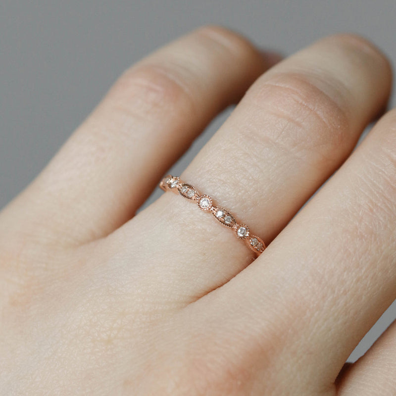 0.18ct Round Brilliant Cut Unique Full Eternity Moissanite Wedding Band