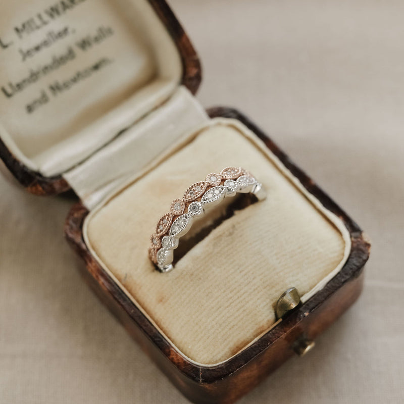 0.18ct Round Brilliant Cut Unique Full Eternity Moissanite Wedding Band