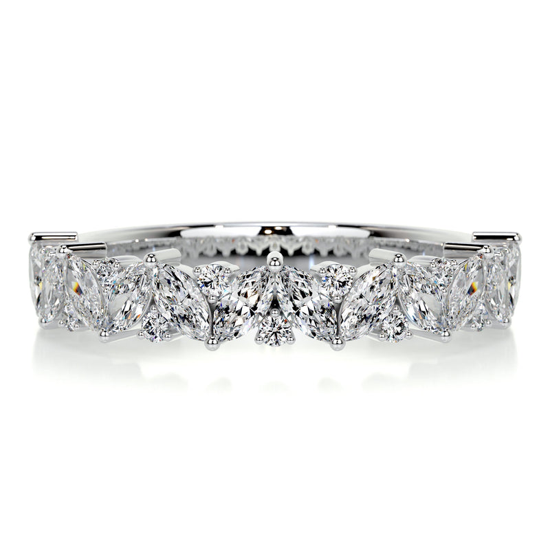 Half Eternity Marquise plus round Moissanite Diamond Wedding Band
