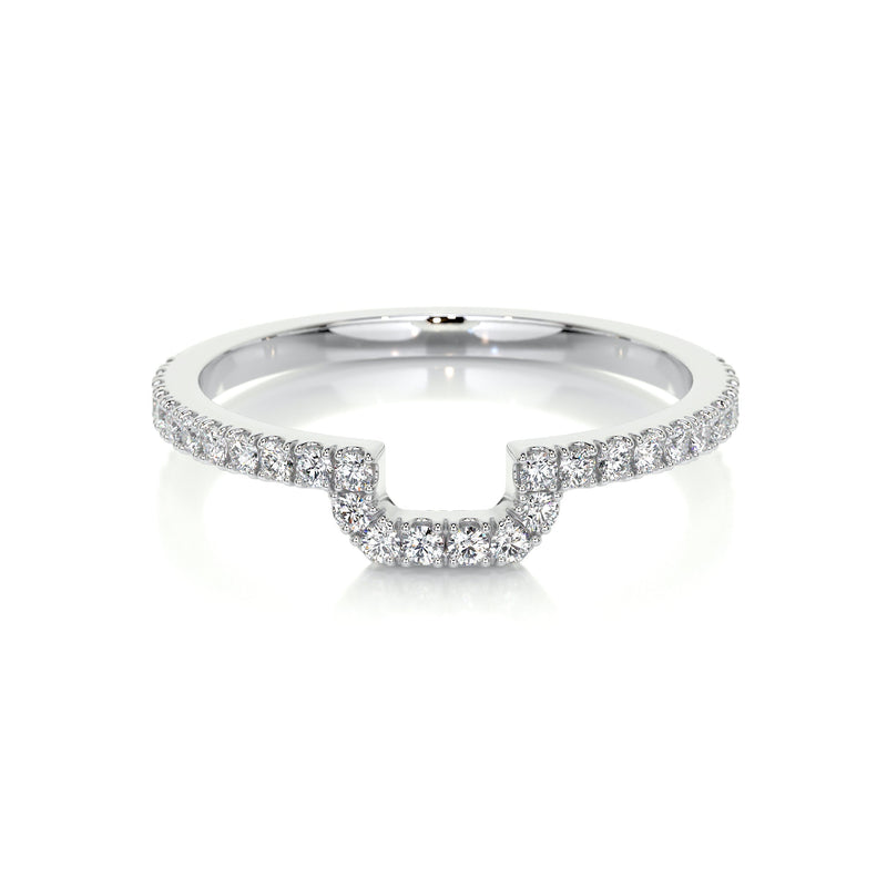 Curved Round Brilliant Cut Moissanite U shaped Wedding Band