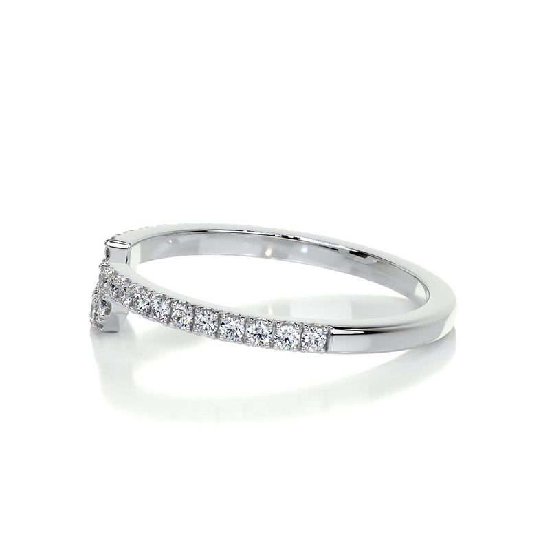 Curved Round Brilliant Cut Moissanite U shaped Wedding Band