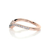 Toran Chevron Halo Round Moissanite Wedding Band