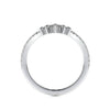 Toran Chevron Halo Round Moissanite Wedding Band