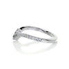 Toran Chevron Halo Round Moissanite Wedding Band